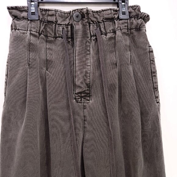 Free People Paper Bag Pant Small Drawstring Margate Pleated Trousers Drawstring - Picture 6 of 15